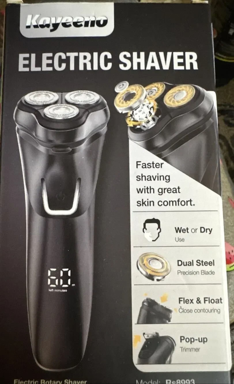 Kayeeno NEW Electric Razor for Men Cordless: Wet/Dry Rotary Shaver Waterproof